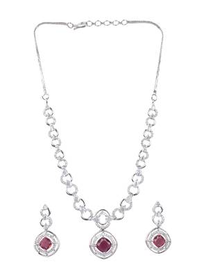 Statement red ad necklace set 2