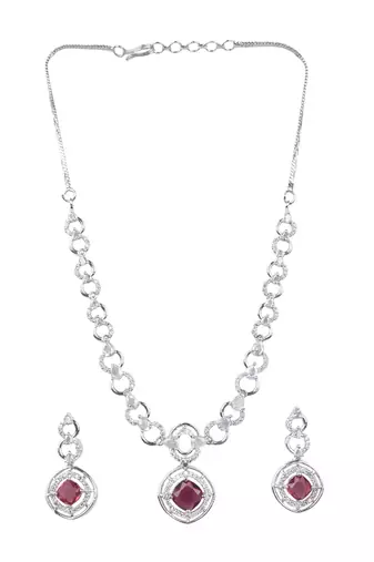 Statement red ad necklace set