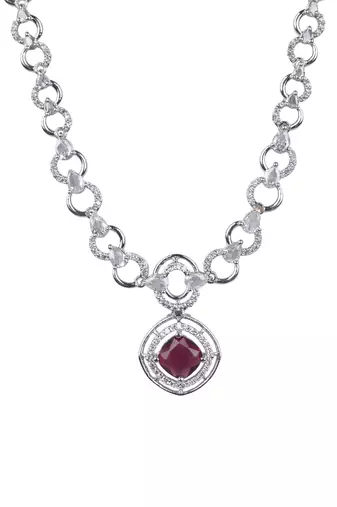 Statement red ad necklace set