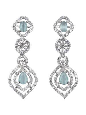Luxury look turquoise american diamond necklace set 4