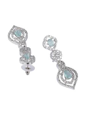 Luxury look turquoise american diamond necklace set 5
