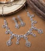 Luxury look pink american diamond necklace set