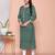   womens green zigzag  print embroidery rayon straight kurti