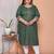   womens plus size green zigzag  print embroidery rayon straight kurti