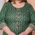   womens plus size green zigzag  print embroidery rayon straight kurti
