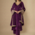 Purple embroidered velvet kurta set
