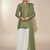 Green embroidered crepe kurta set
