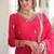Rani Pink Vichitra Silk Embroidered Gown & Dupatta