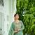 Green Vichitra Silk Embroidered Gown & Dupatta	