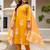 Yellow rayon printed kurta pant set