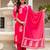 Pink rayon printed kurta pant set