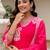 Pink rayon printed kurta pant set