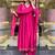 Rani pink chanderi silk heavy thread embroidery work kurta pant set