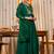 Green chanderi silk heavy thread embroidery work kurta pant set