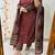 Floral printed round neck pure cotton kurta trouser & dupatta set