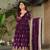 Purple Blooming Embroidered Gown with Dupatta