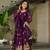 Purple Blooming Embroidered Gown with Dupatta