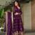 Purple Blooming Embroidered Gown with Dupatta