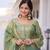 Pista Green Sequins & Zari Work Kurta Sharara Set