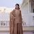 brown fendi crush zari & sequins embroidered kurta sharara set
