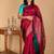Maroon and green combination silk saree