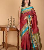 Red traditional kanjivaram silk saree