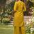 yellow cotton silk thread sequence designer palazzo suit