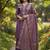 purple cotton silk thread and sequin embroidered palazzo suit