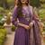 purple cotton silk thread and sequin embroidered palazzo suit