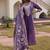 lavender simmer silk thread embroidered salwar suit with decorative dupatta