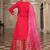 pink cotton silk sequin embroidered lehenga style salwar suit with dupatta