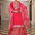 pink cotton silk sequin embroidered lehenga style salwar suit with dupatta
