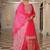 pink cotton silk sequin embroidered lehenga style salwar suit with dupatta
