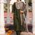 mehndi green cotton silk thread & sequin designer salwar suit with printed dupatta