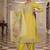 golden yellow cotton silk sequin embroidered salwar suit with decorative dupatta
