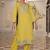 golden yellow cotton silk sequin embroidered salwar suit with decorative dupatta