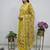 golden yellow cotton silk embroidered salwar suit with floral printed dupatta