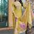 golden yellow cotton silk thread & sequin designer salwar suit with printed dupatta