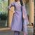 lavender art silk embroidered kurta set with dupatta