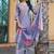 lavender art silk embroidered kurta set with dupatta