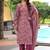 maroon printed kurta set with dupatta