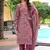 maroon printed kurta set with dupatta
