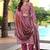 maroon printed kurta set with dupatta