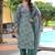 teal green printed kurta set with dupatta
