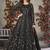 black embroidered anarkali gown with dupatta