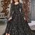 black embroidered anarkali gown with dupatta