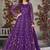 violet embroidered anarkali gown with dupatta