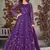 violet embroidered anarkali gown with dupatta