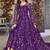 violet embroidered anarkali gown with dupatta