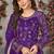 violet embroidered anarkali gown with dupatta